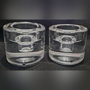 Orrefors puck tealight candle holders